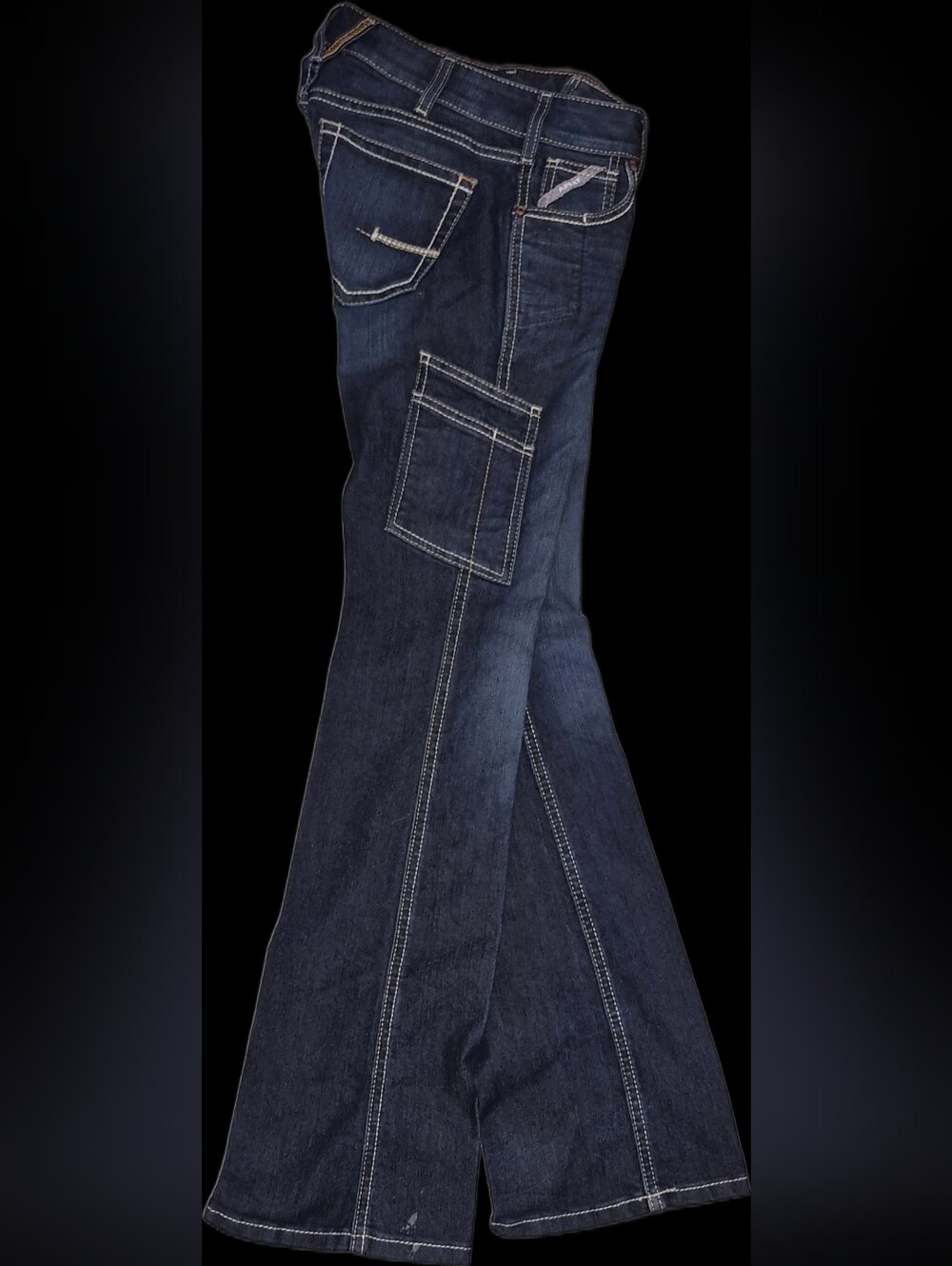 ARIAT Ladies New Never Wore Ariat Dark Blue Denim Jeans with Contrast Stitching